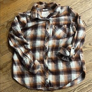 Thread & Supply Plaid Shirt - Tan, Orange, Cream